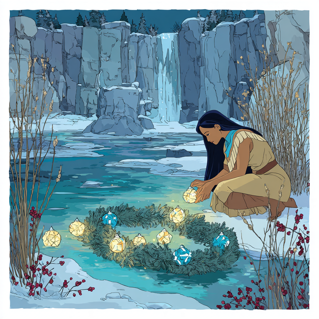 Pocahontas Evergreen River Wish Circle painting number kit [AI-4d57a377-857e900e542b]
