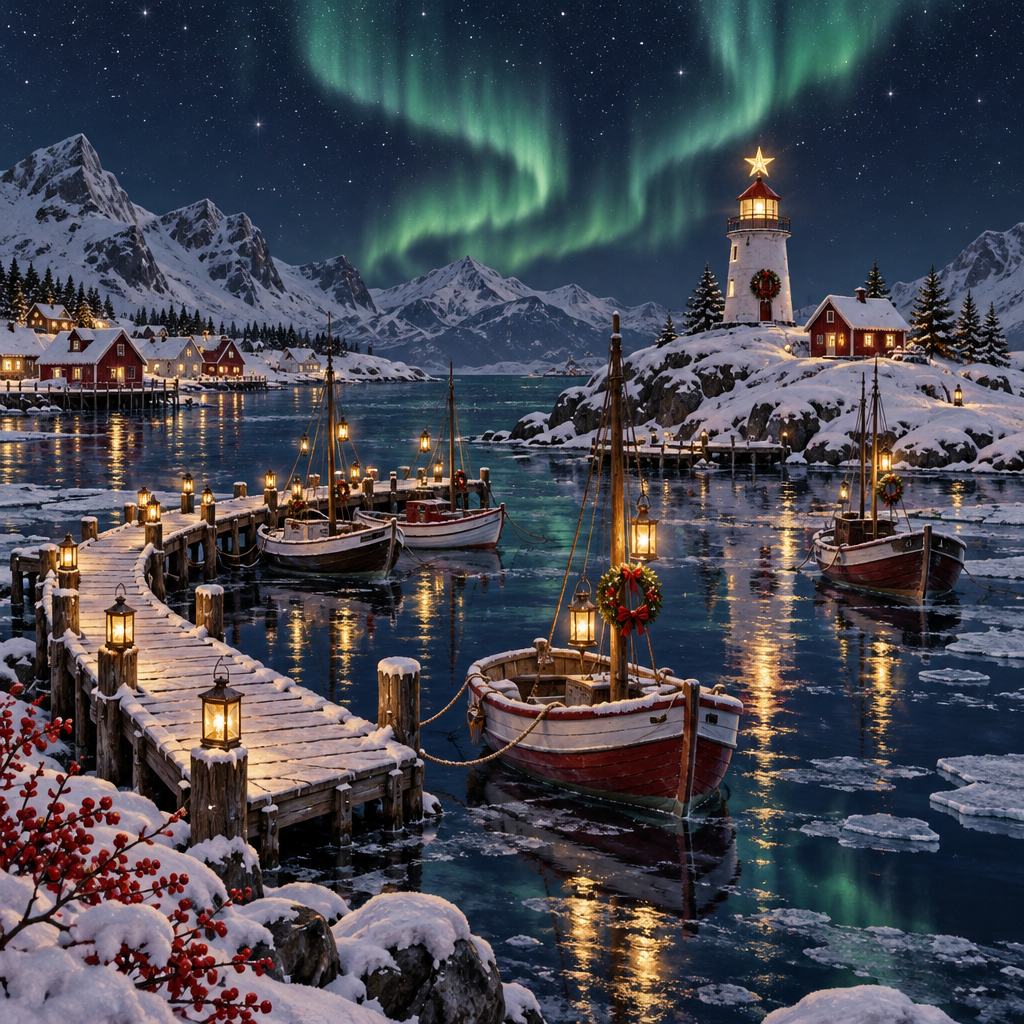 Christmas Polar Lantern Harbor Paint by numbers kits [AI-6ba39cc8-f7a0a665ba95]