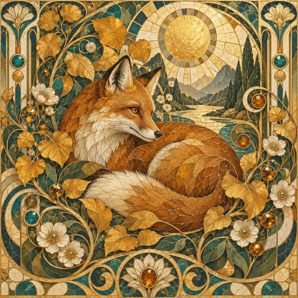 Gustav Citrine Fox Garden Paint by numbers art [AI-e137e438-f3925e677888]