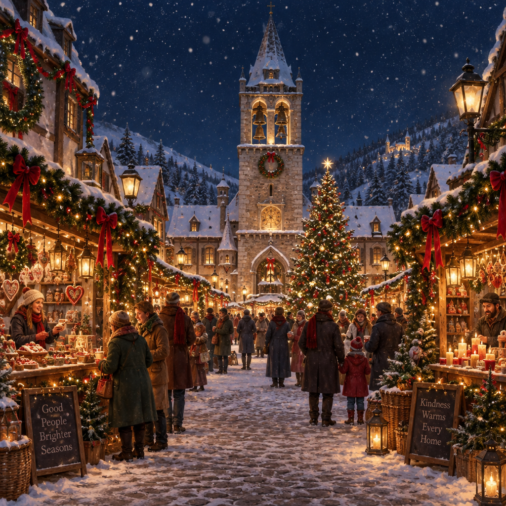 Christmas Bell Tower Market paint by number [AI-4b69c03d-8f300a1bc2f8]