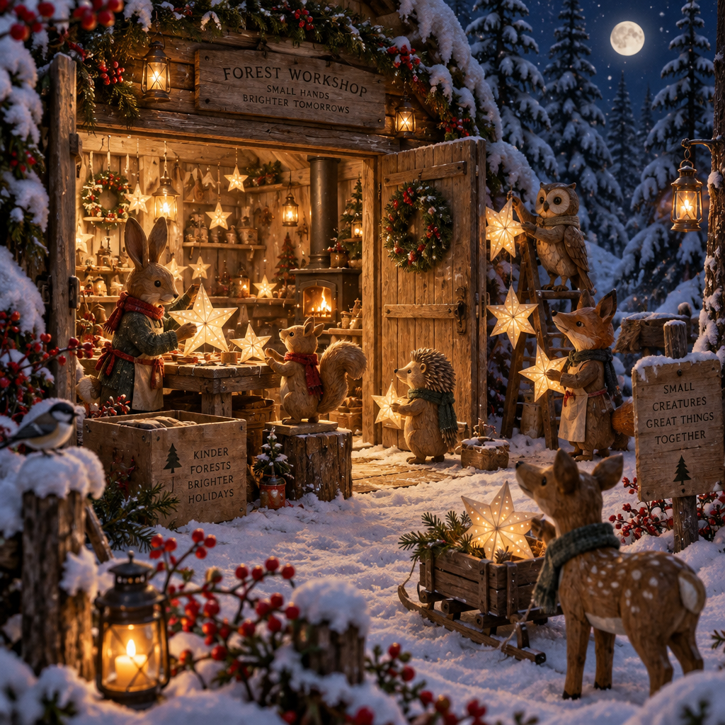 Christmas Solstice Lantern Workshop DIY paint by numbers [AI-190e2ec1-8c729523e3fc]