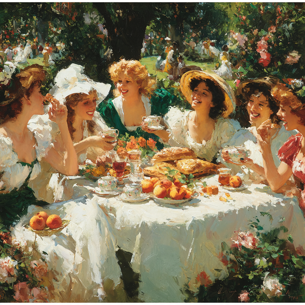 Pierre Auguste Renoir Inspired Garden Brunch Celebration paint by number [AI-49965bb9-8c0a6b2ca159]
