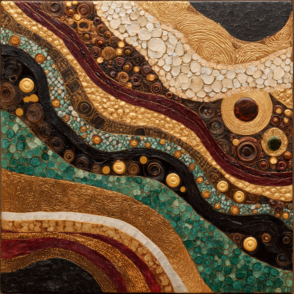 Gustav Klimt Inspired Umber Dream Of Tectonic Lullabies Paint by numbers art [AI-203bd835-5c9e7d72f06c]