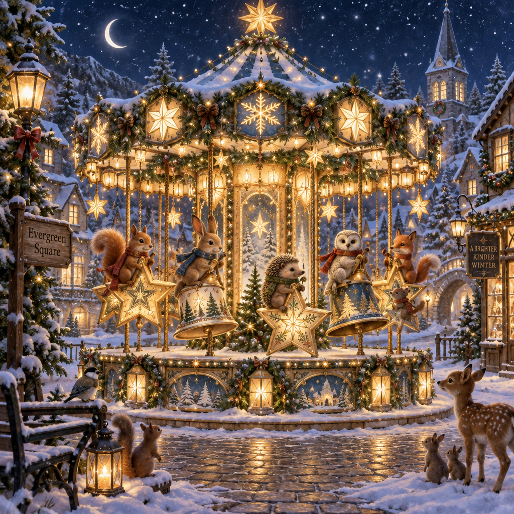 Christmas Snowy Lantern Carousel DIY paint by numbers [AI-0e5ab3d0-0dae77cbb411]