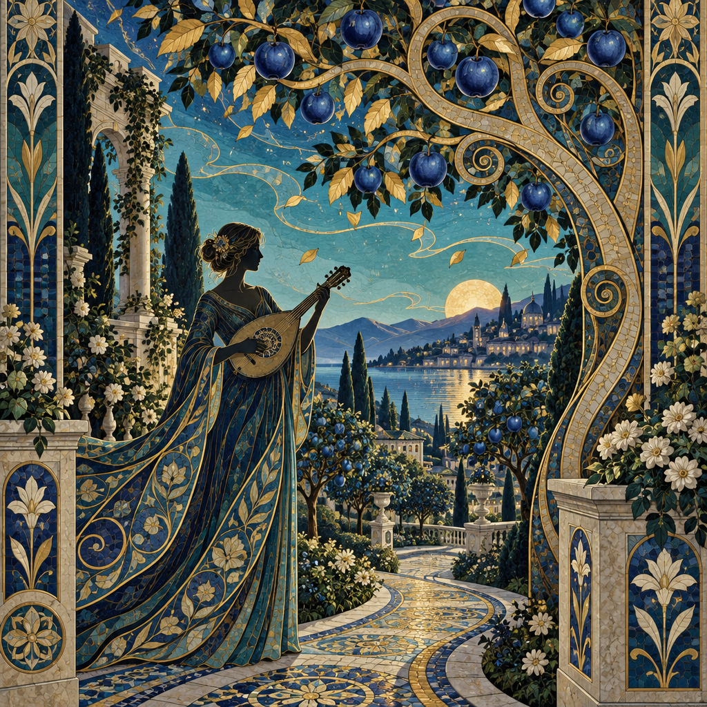 Gustav Sapphire Orchard Sonata paint by numbers [AI-222b32ba-3cf6aec38eaa]