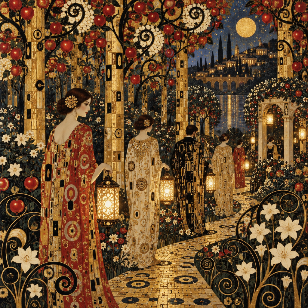Gustav Ruby Orchard Procession Paint by numbers kits [AI-c93403f6-61dc17e5f8d9]