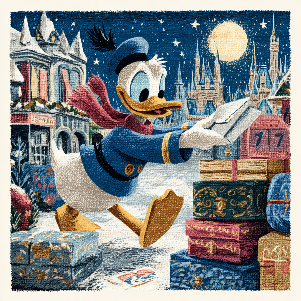 Donald Ducks Polar Post Office Panic Paint by numbers art [AI-c501a19f-945fb6f8369d]