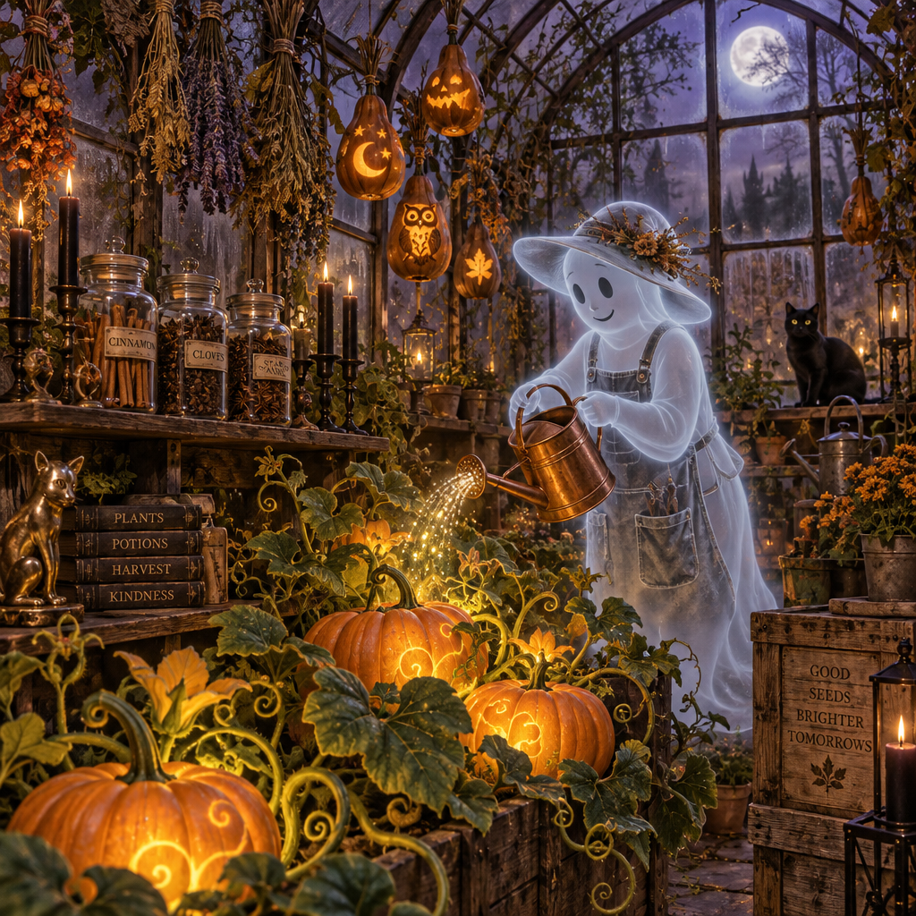 Halloween Spiced Lantern Greenhouse paint by number [AI-3214d4f0-60cf5f5cb7f3]