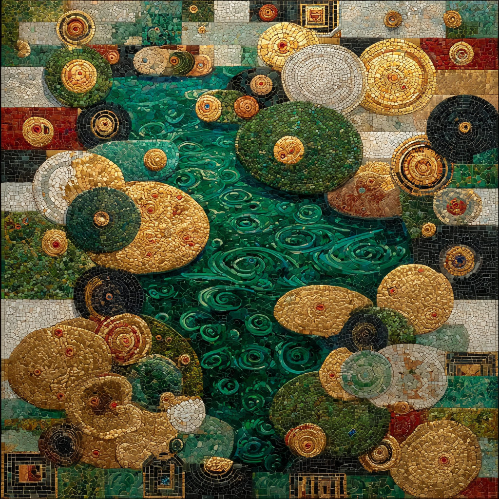 Gustav Klimt Inspired Golden Lichen Constellation Stones painting number kit [AI-ac27f9bf-eab2e06a0a46]