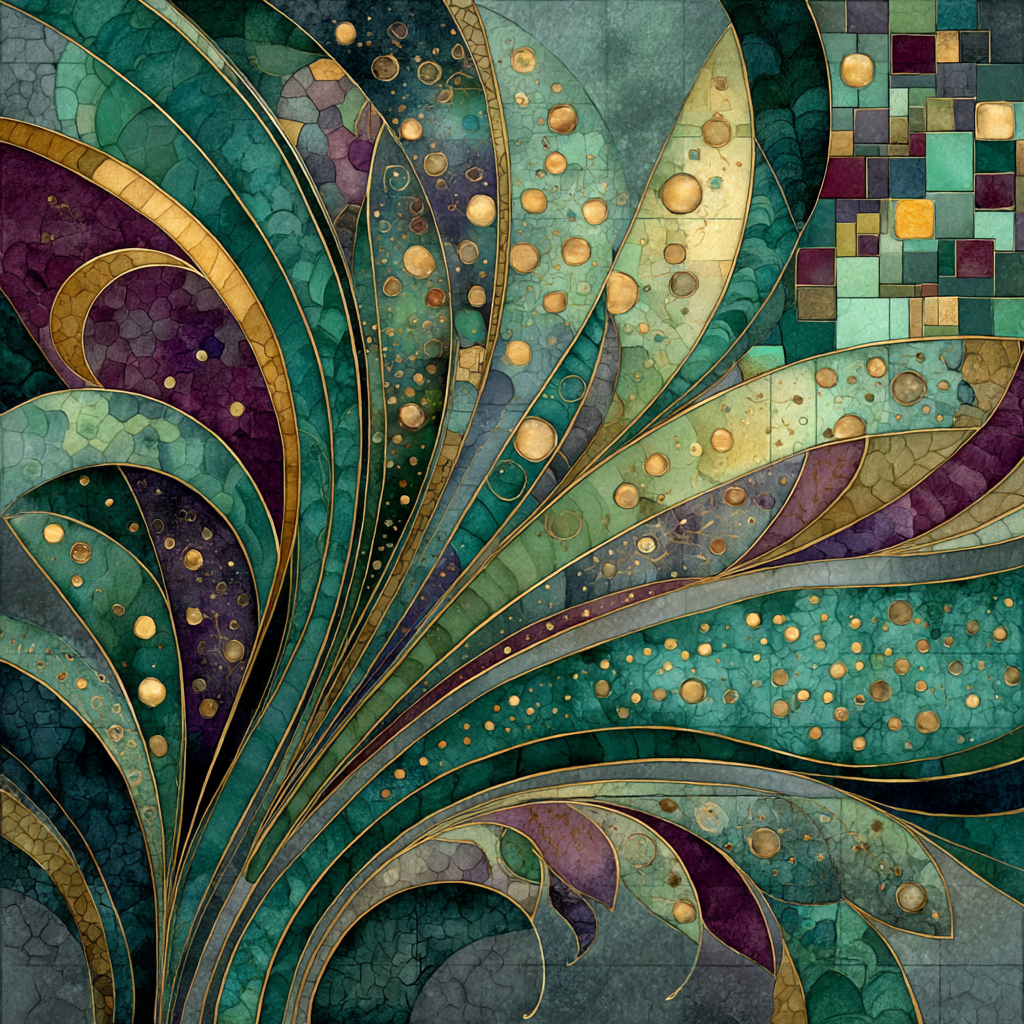 Gustav Klimt Inspired Verdant Alchemy Of Quiet Frequencies painting number kit [AI-88122c37-e5c4303d3696]