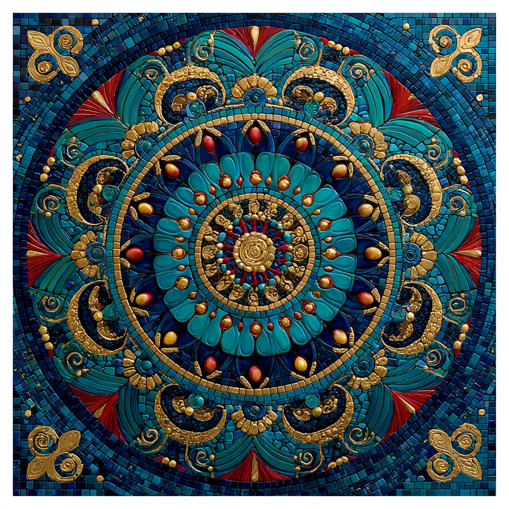 Gustav Klimt Inspired Lapis Rainforest Seed Mandala Numbered painting kits [AI-4620fb67-410a9262aa92]