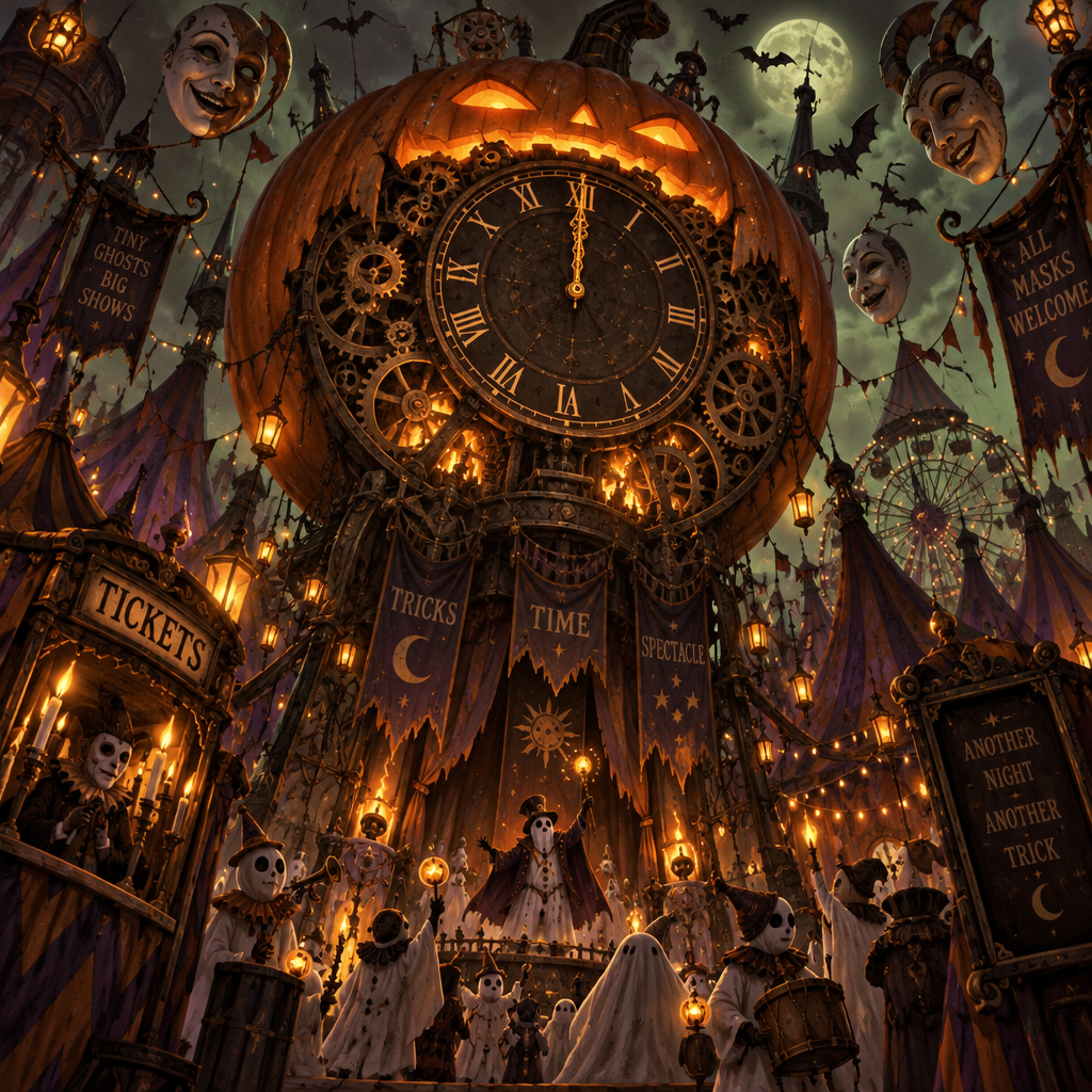 Halloween Clockwork Pumpkin Carnival paint by numbers [AI-2cd73dae-be53560f63ef]