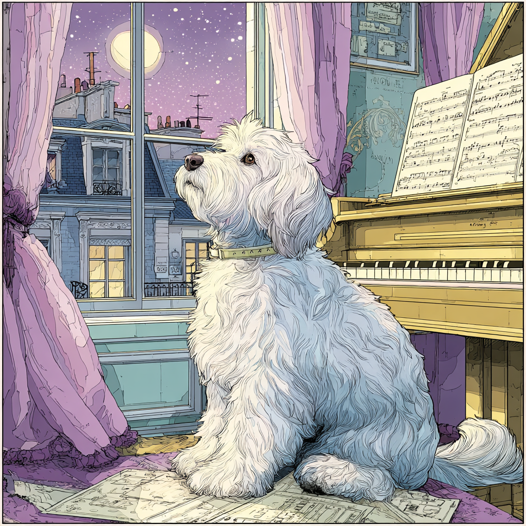 Duchess Moonlit Piano Parlor Disney Inspired painting number kit [AI-e895d7d2-157ca15ed466]