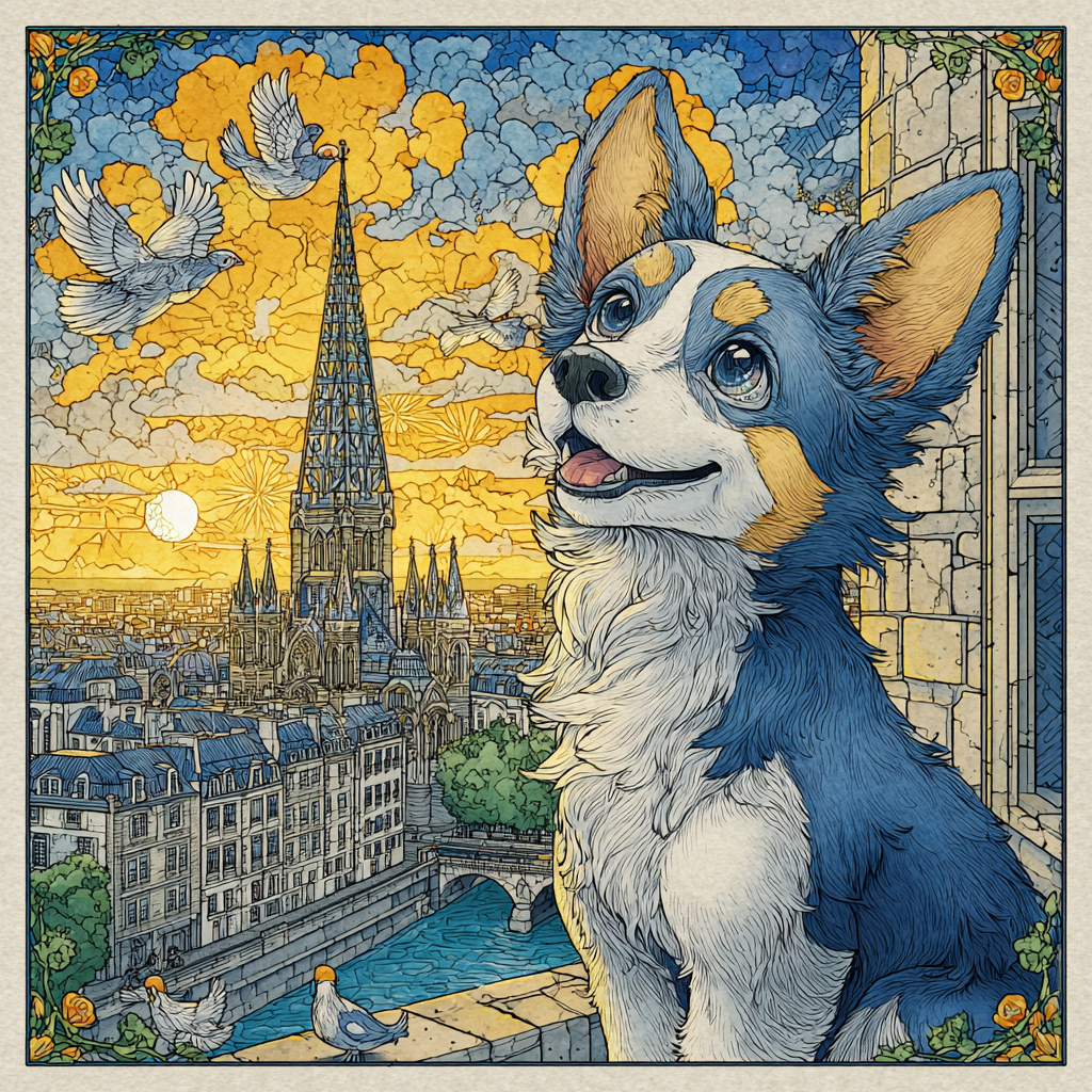 Quasimodo Bell Tower Sunrise Disney Inspired DIY paint by numbers [AI-12fe1091-f32a4d75e30e]