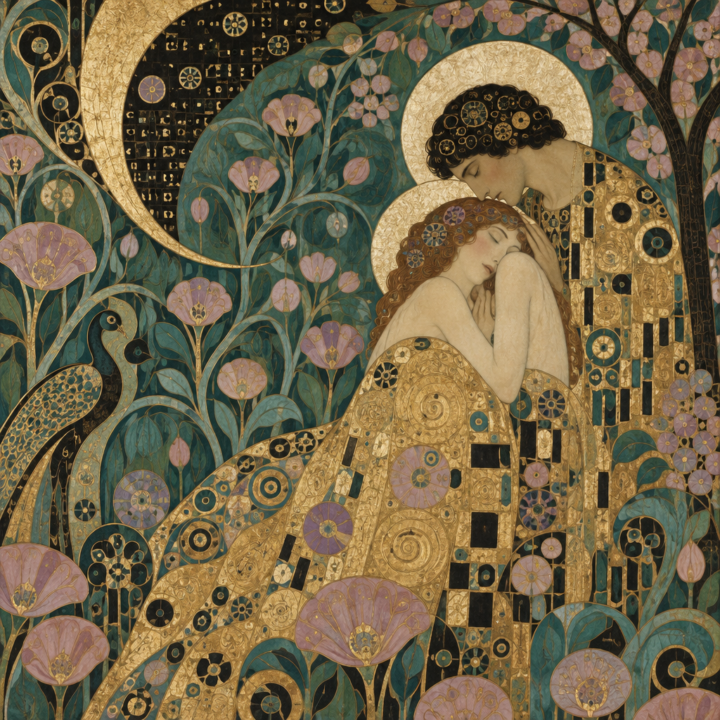 Gustav Opal Garden Embrace paint by number [AI-adeccb37-83881c2379e1]