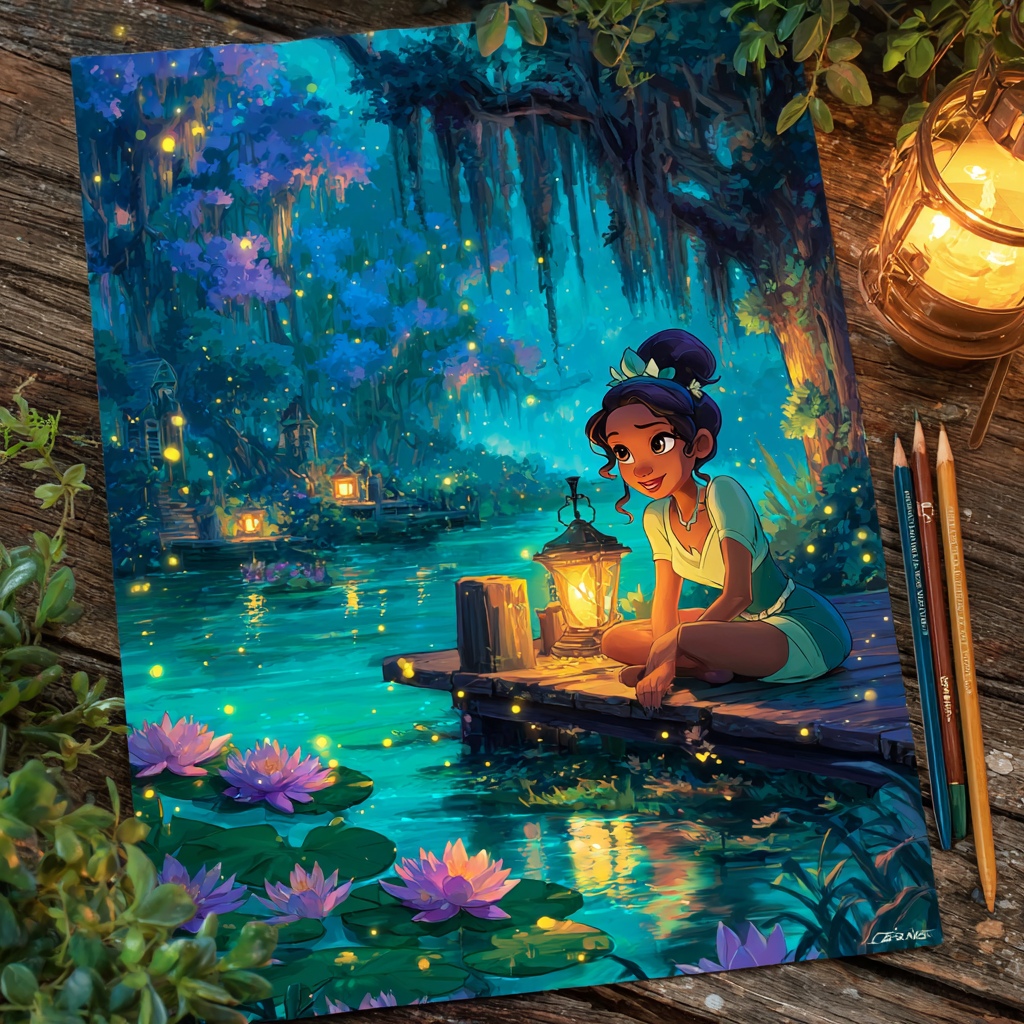 Tiana Firefly Bayou Wish Disney Inspired Paint by numbers kits [AI-97a19c62-7d04c0c2e4aa]