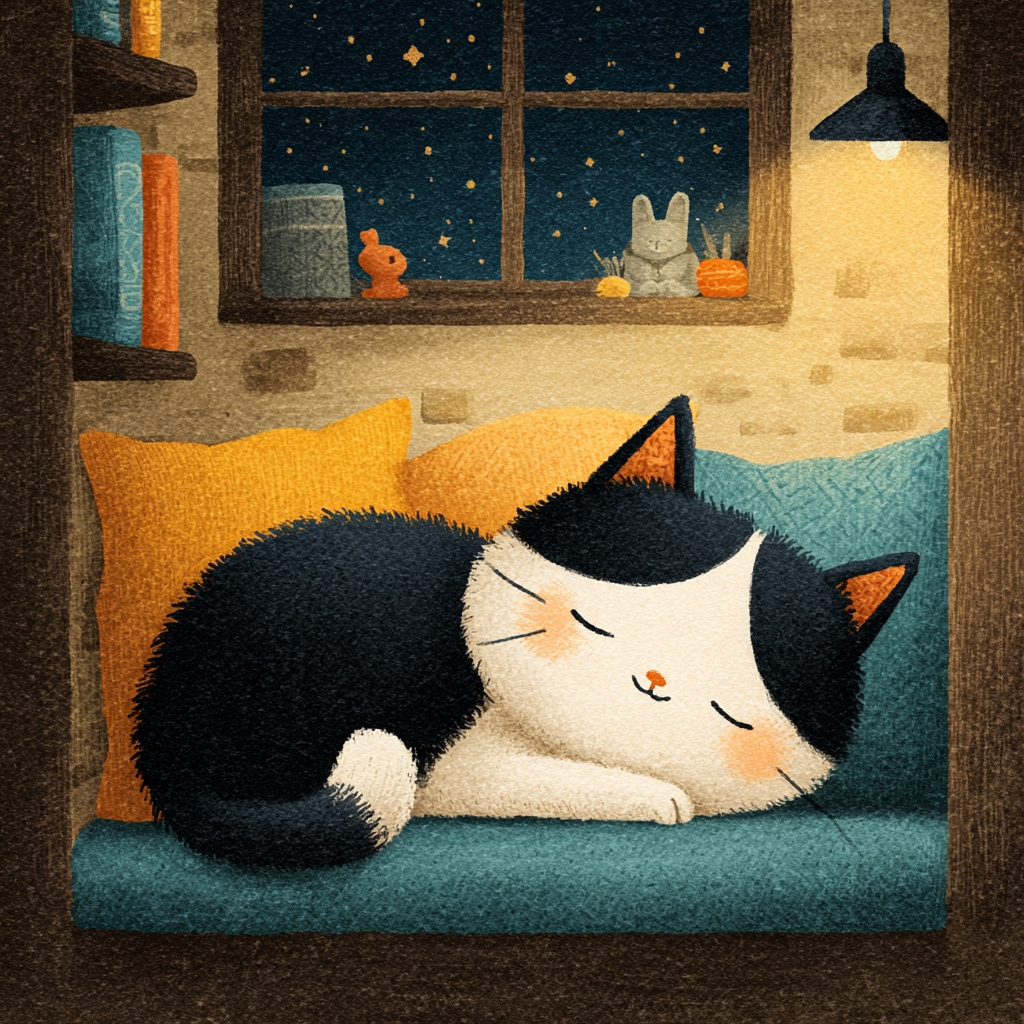 Figaro Starry Window Nap Disney Inspired paint by numbers [AI-0f8acdbf-c1ced34abc18]