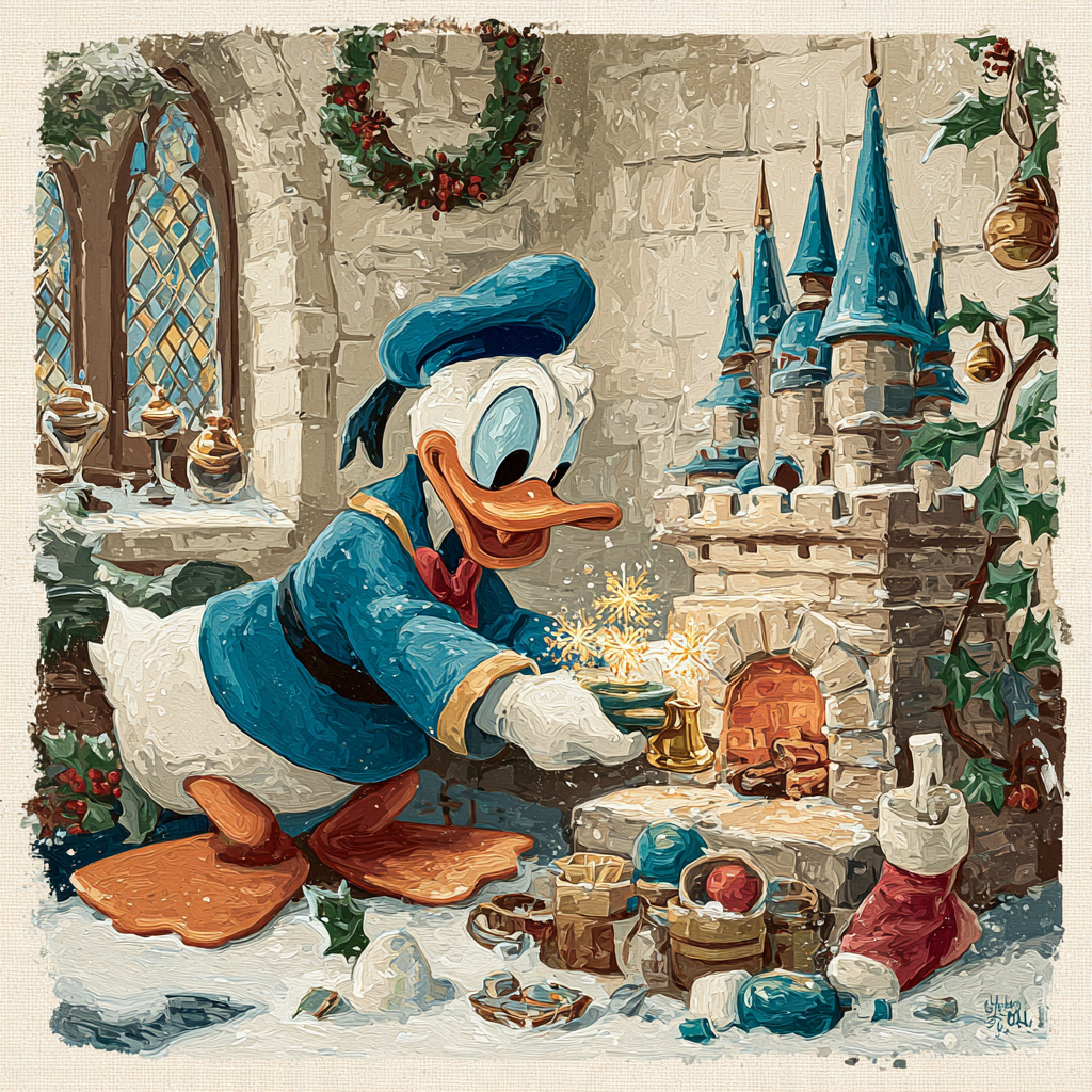 Donald Duck Snowflake Bell Foundry DIY paint by numbers [AI-8d9ba177-8b40d8200a00]