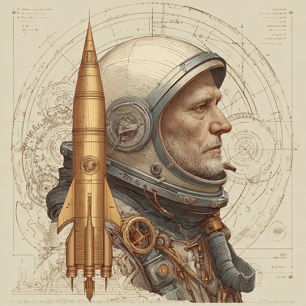 Leonardo Da Vinci Inspired Clockwork Astronaut Paint by numbers art [AI-30d7199b-31423fce1705]