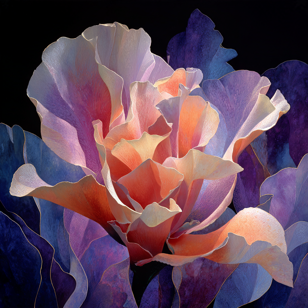 Georgia O Keeffe Inspired Nebula Orchids Paint by numbers kits [AI-6ed7d14b-419a7b294e88]