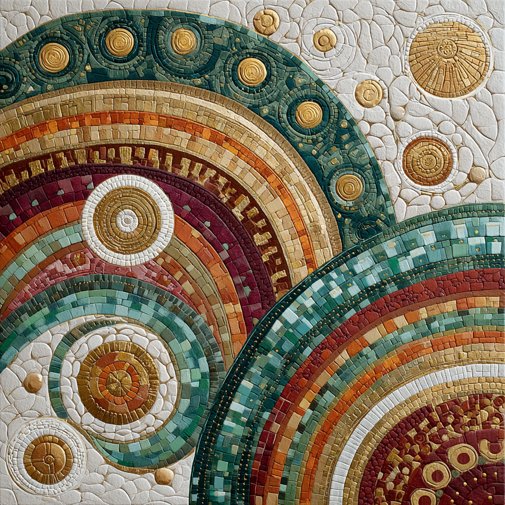 Gustav Klimt Inspired Alabaster Equinox Resonance paint by color [AI-d6e2efe0-502b35696508]
