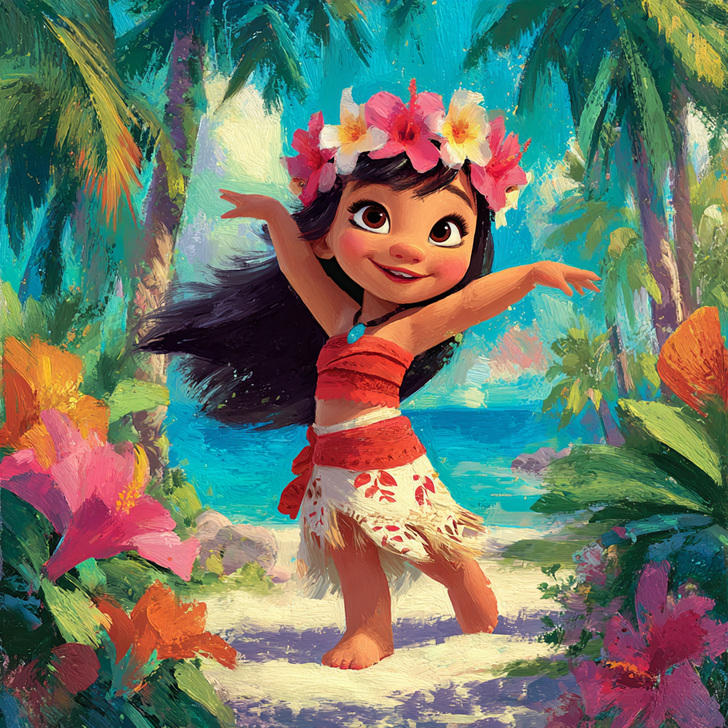 Lilo Hula Garden Rainbow Disney Inspired paint by color [AI-edded947-0aa94b0f8298]