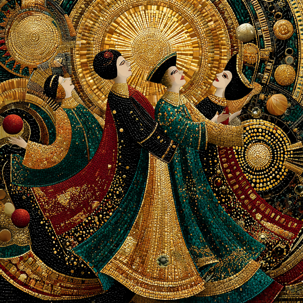 Gustav Klimt Inspired Golden Solar Masquerade Numbered painting kits [AI-fa51ac5b-4f5c1706b4c7]