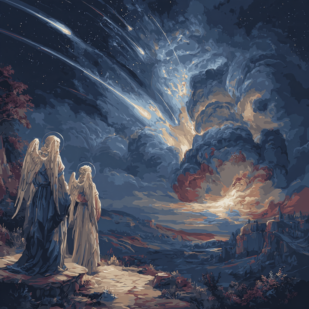 William Blake Inspired Angelic Meteor Shower Painting by numbers kit [AI-b7517f56-71a1ea862e30]