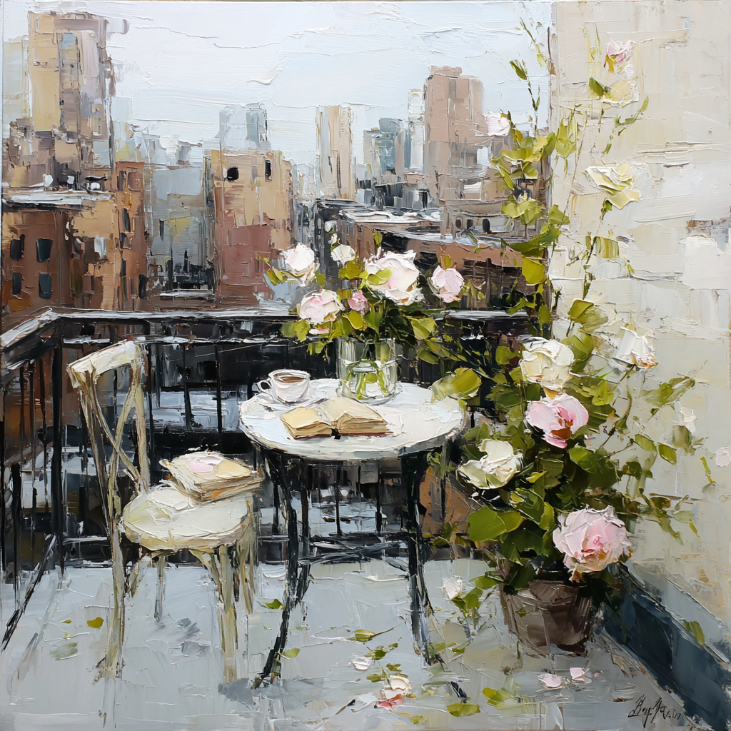 Berthe Morisot Inspired Balcony Rain Garden Paint by numbers art [AI-19a54c61-2ae4727cae6e]