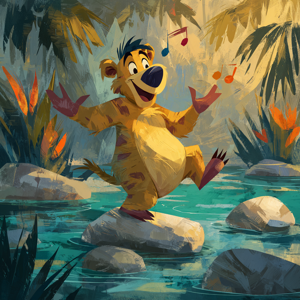 Baloo Jungle Rhythm River Disney Inspired Numbered painting kits [AI-432a7444-d8c19471b4de]