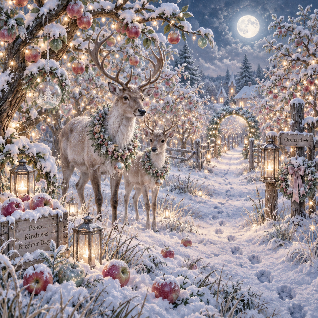 Moonlit Reindeer Orchard DIY paint by numbers [AI-ea8c0d36-41b49d805c1f]