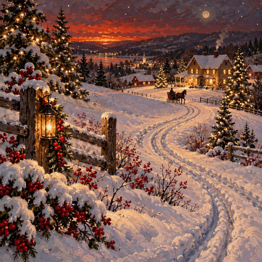 Sleigh Tracks Over Cranberry Hill paint by color [AI-b804d687-6382c266d158]