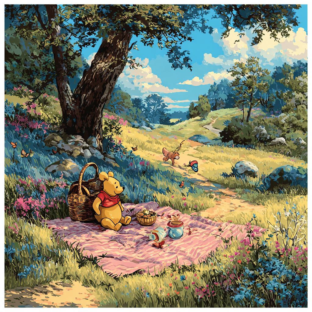Kanga Meadow Picnic Bounce Disney Inspired Numbered painting kits [AI-ea3b7f71-72e71c32d468]