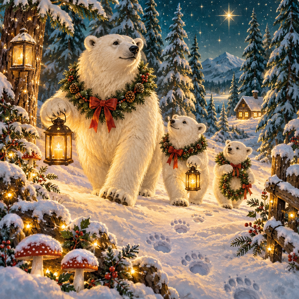 Polar Bear Carol Lantern Parade paint by color [AI-af8d10a2-dc19e9df5f3c]