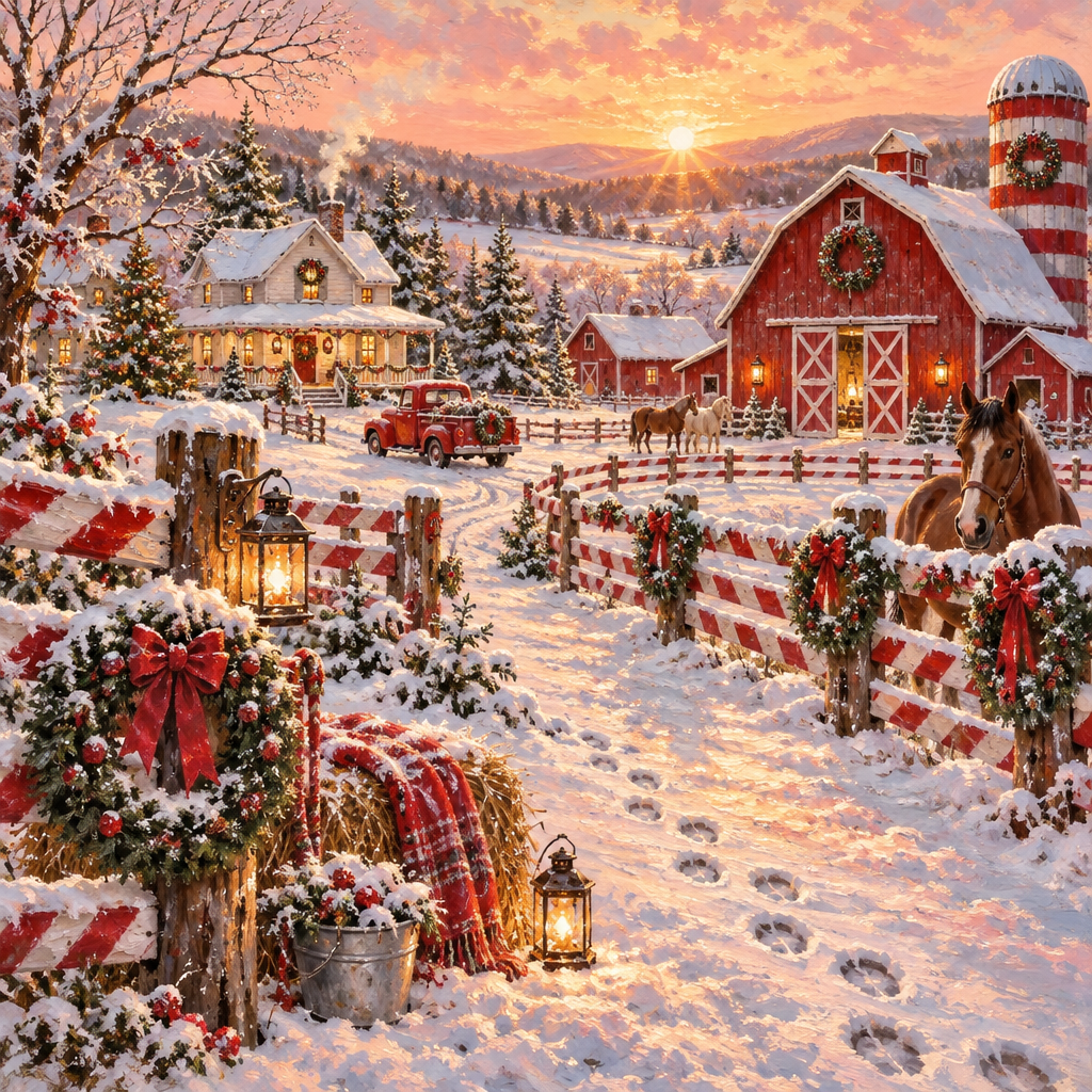 Sunrise Over Peppermint Farm paint by numbers [AI-a253c4c8-dcf14401d8be]