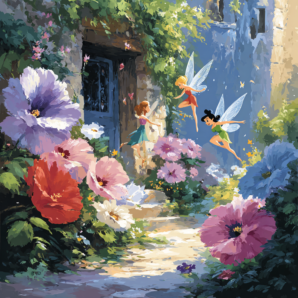 Flora Fauna And Merryweather Garden Rainbow Disney Inspired Paint by numbers kits [AI-8ef84e92-830cd80afa92]