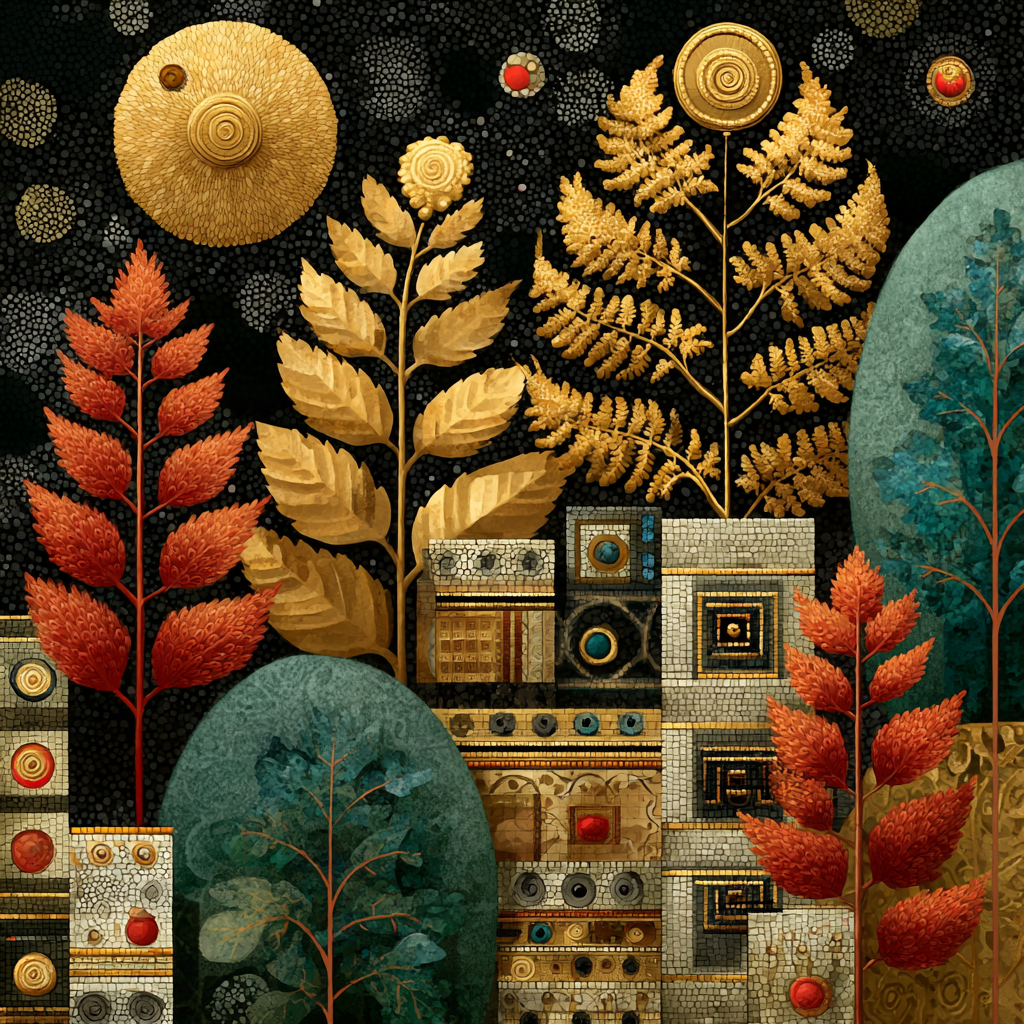 Gustav Klimt Inspired Gilded Bracken Solstice Carpet DIY paint by numbers [AI-c18c23d2-f5d030fa9b8d]
