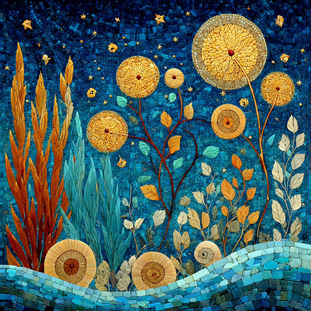 Gustav Klimt Inspired Lapis Frost Garden Constellation paint by numbers [AI-e89b63dc-7ee2ae403f43]