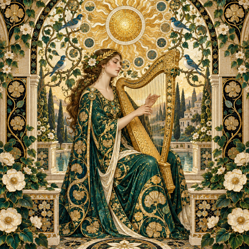 Gustav Mosaic Sun Harp paint by numbers [AI-a08c4a8a-c385db76ec3d]