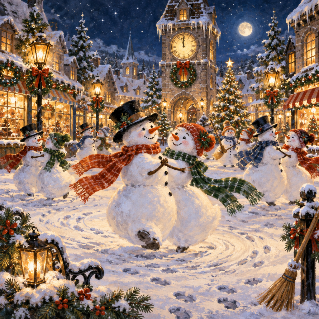 The Snowman Clocktower Waltz paint by color [AI-ad23181d-274b51b8760c]