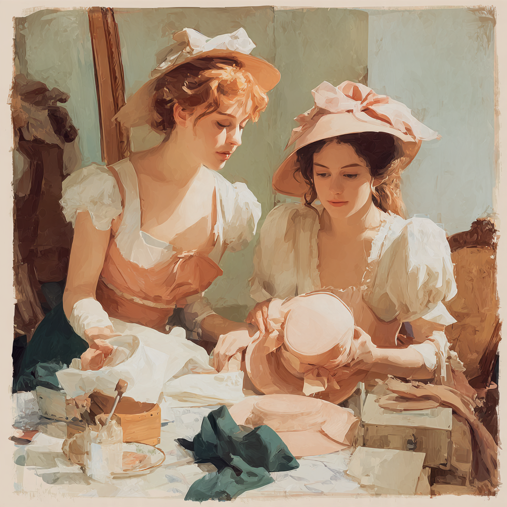 Mary Cassatt Inspired Afternoon Hat Shop paint by number [AI-6b229853-69a00ca97cc5]