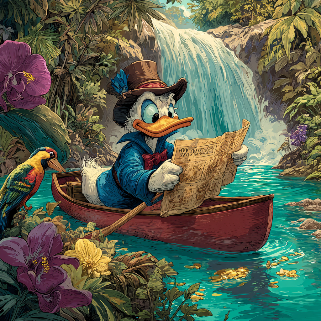 Scrooge McDuck Treasure Map Canoe Disney Inspired paint by color [AI-61f907e9-4362f899d99f]