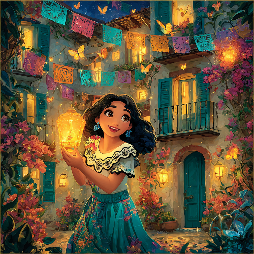Mirabel Madrigal Lantern Courtyard Disney Inspired DIY paint by numbers [AI-5377782f-b724c675dfca]