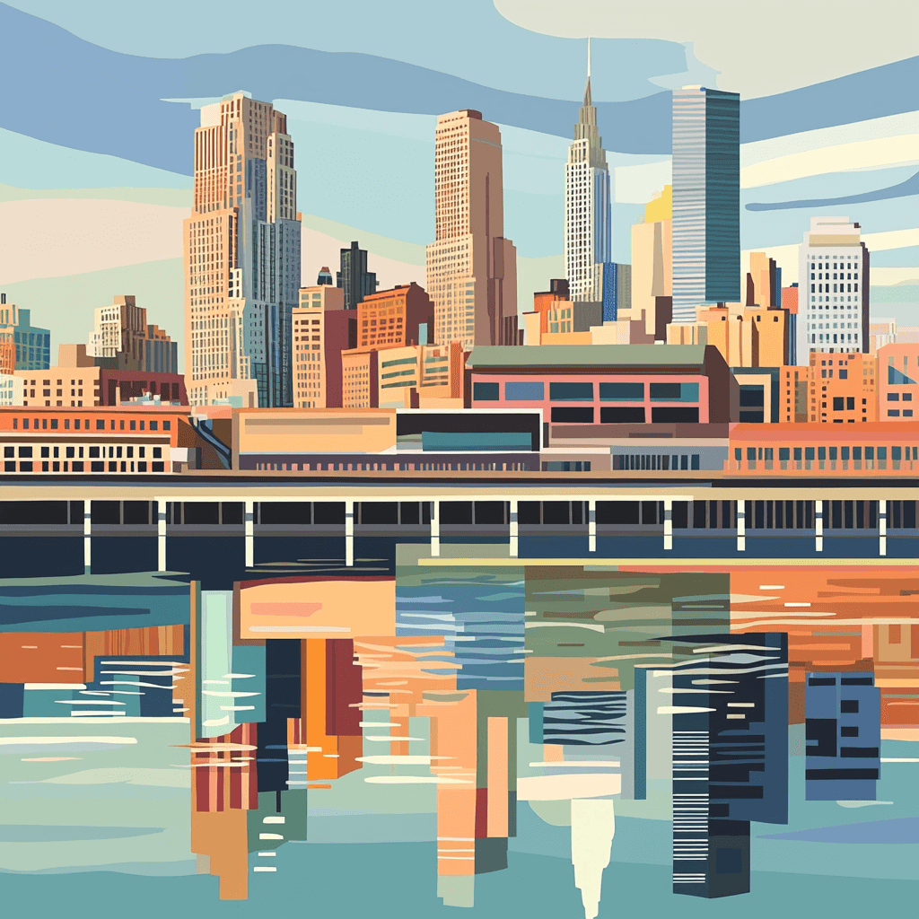 Ellsworth Kelly Inspired Inspired Modernist Industrial Horizon Number Painting