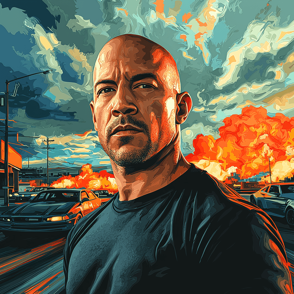 Vin Diesel: The Fast And Furious Heart Of Action Number Painting