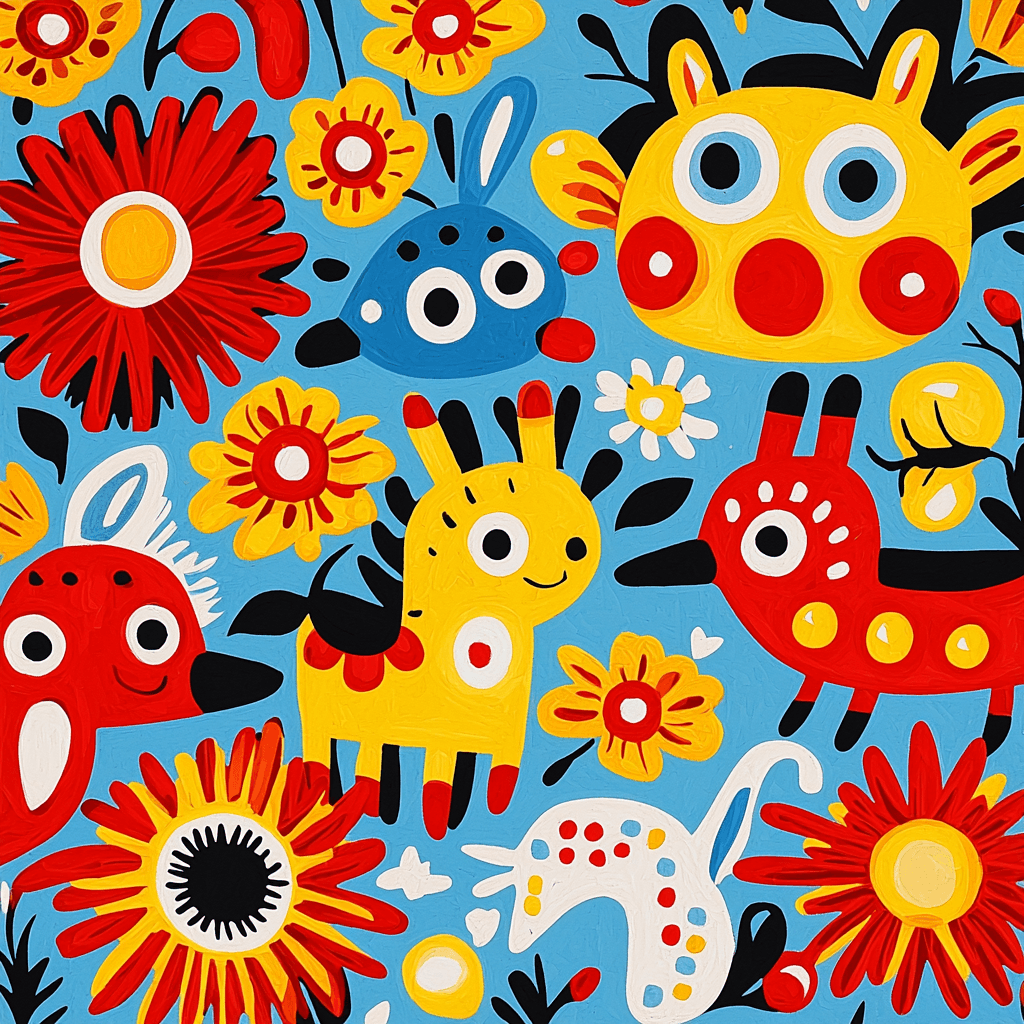 Miro Inspired Surreal Animal Parade Painting Number Kit