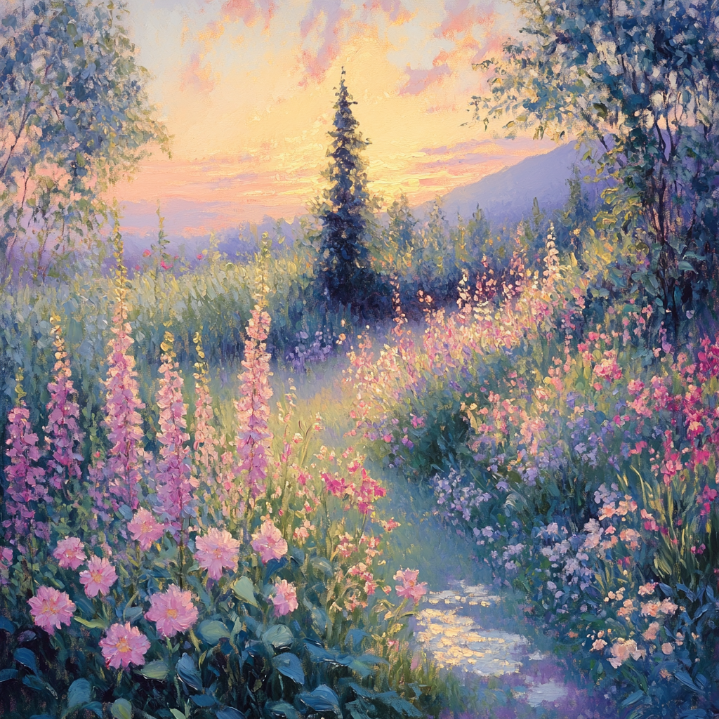 Monet Inspired Sunrise Garden DIY paint by numbers