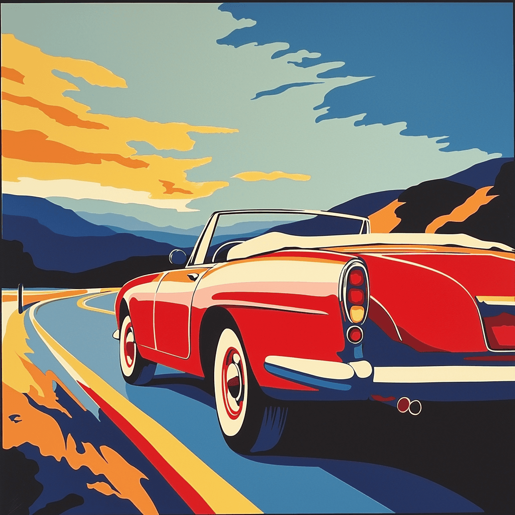 Roy Lichtenstein Inspired Retro Road Trip Paint By Color