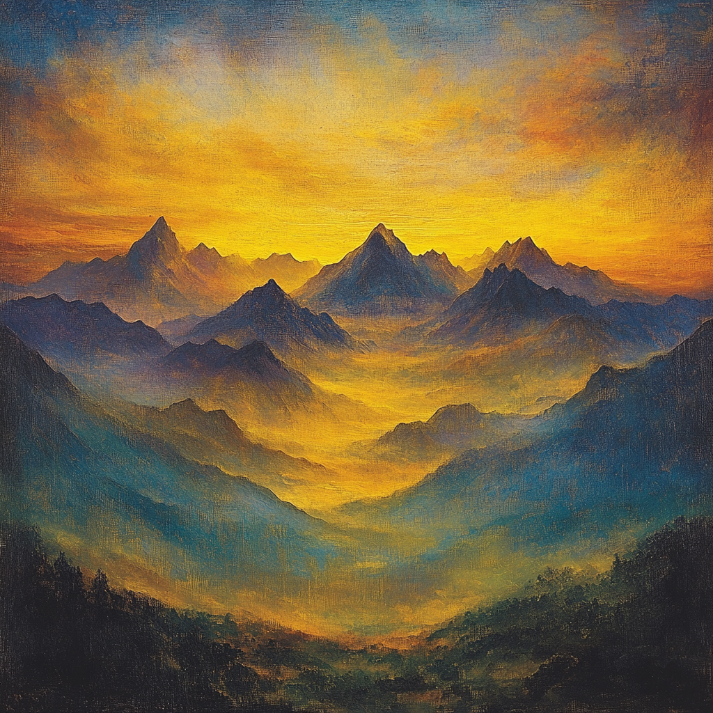 JMW Turner Inspired Sunset Over Misty Mountains Painting by numbers kit