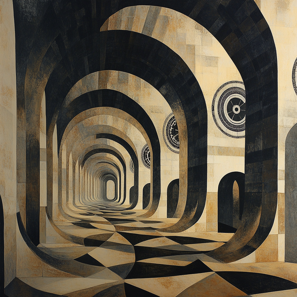 M.C. Escher Inspired Fractal Observatory Of Time Paint by numbers art